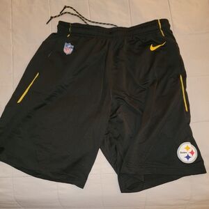 Nike Black and Yellow Men's Pittsburgh Steelers Athletic Team Shorts